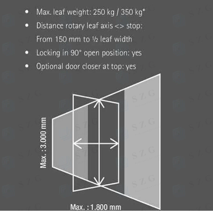 SZG safety pivot glass door