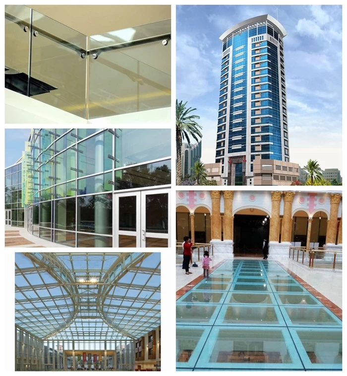 green laminated glass for building, curtain wall, facades, partitions