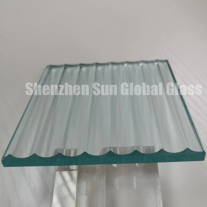 8mm transparent toughened ribbed glass, 8mm tempered reeded glass, 8mm tempered fluted textured glass, fluted cast glass