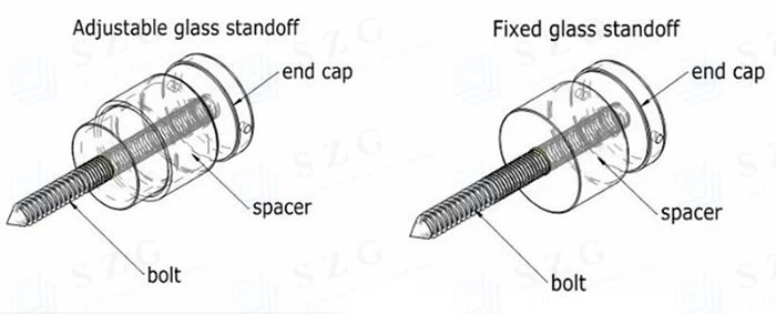 SZG 10mm tempered glass standoff railing 