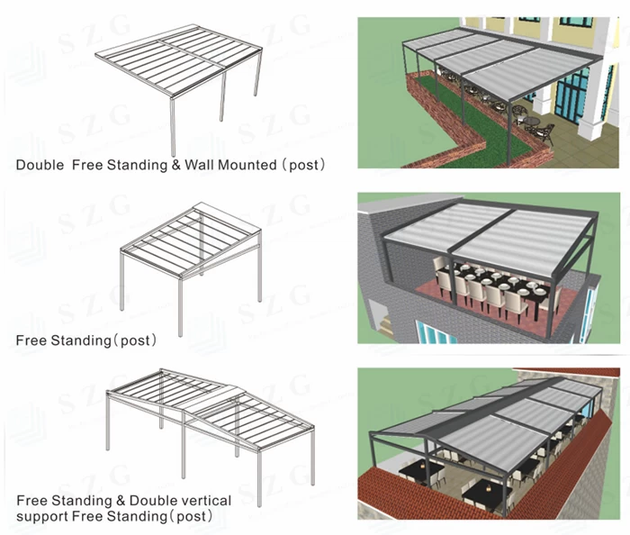 SZG  Swimming Pool Retractable Awning Cover