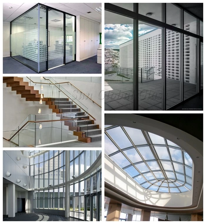 laminated glass door, roof, balustrade