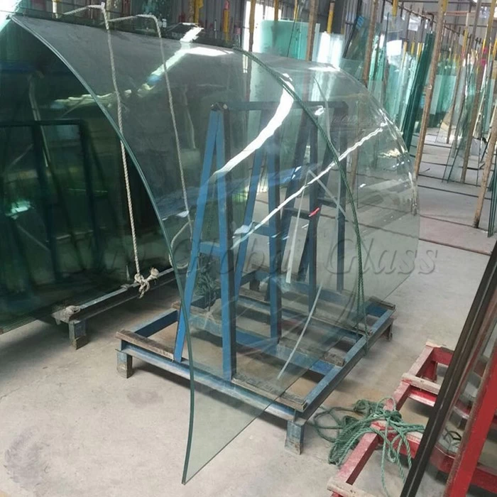 10.89MM clear tempered curved SGP laminated glass factory, 10.89mm curved Sentryglas glass, 10.89mm bent SGP tempered glass supplier