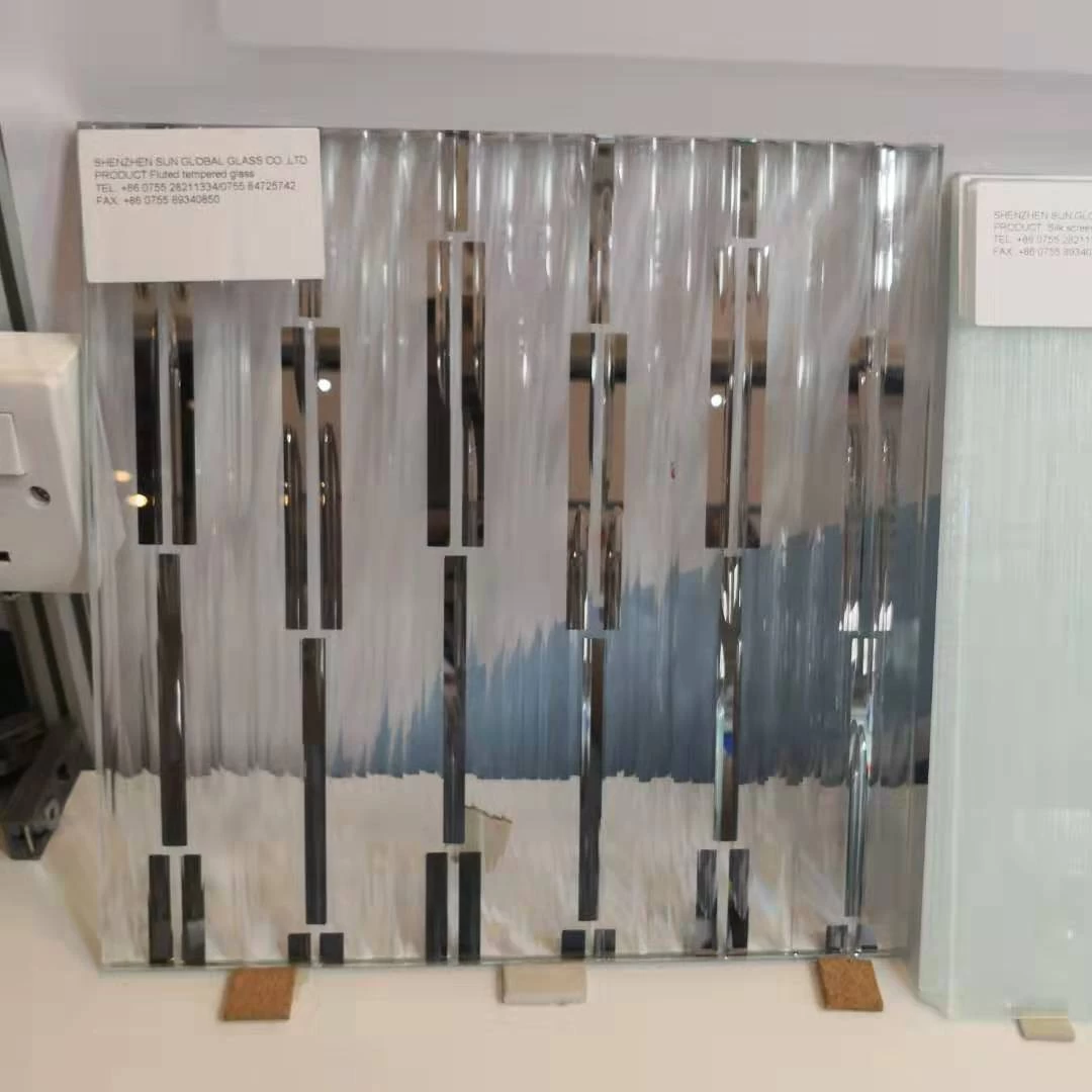 10MM fluted toughened safety glass panel,10mm fluted narrow tempered glass,10mm reeded glass for interior decoration