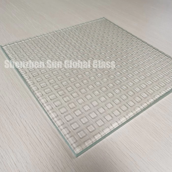 Panel de piso de vidrio antideslizante de 10 mm, vidrio de piso antideslizante de construcción u, pplier u de China Vidrio antideslizante templado decorativo de 10 mm para escalera