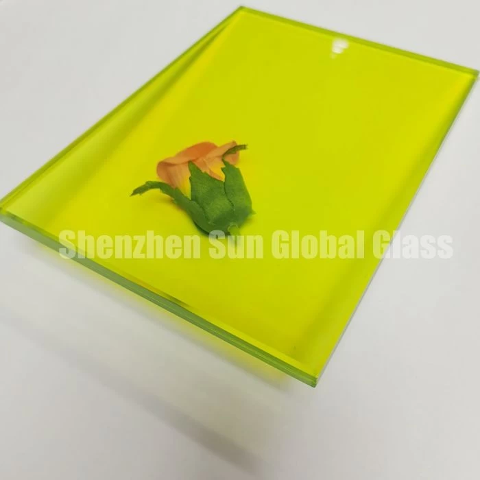 11.52mm yellow PVB tempered laminated glass, 5mm+1.52PVB yellow interlayer+5mm toughened laminated glass, 55.4 colored PVB EGS VSG