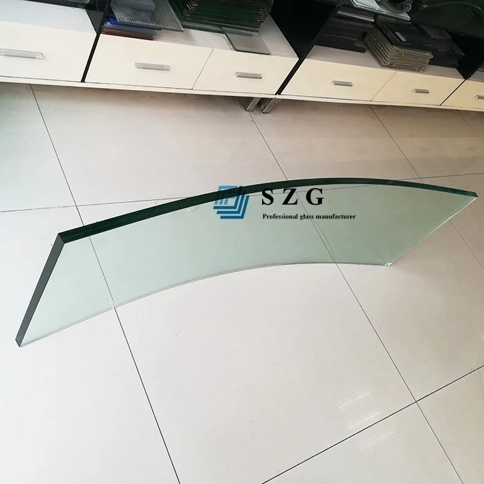 12mm curved heat soaked tempered glass, 12mm clear safety HST bent glass, 12mm transparent toughened heat soak curved glass manufacturer