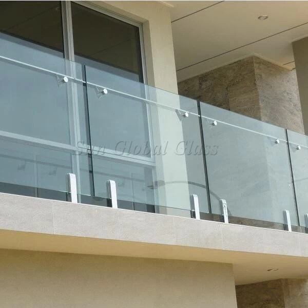 13.52 laminated toughened glass railing,664 ESG VSG glass balustrade,6mm+6mm double layer safety glass fence