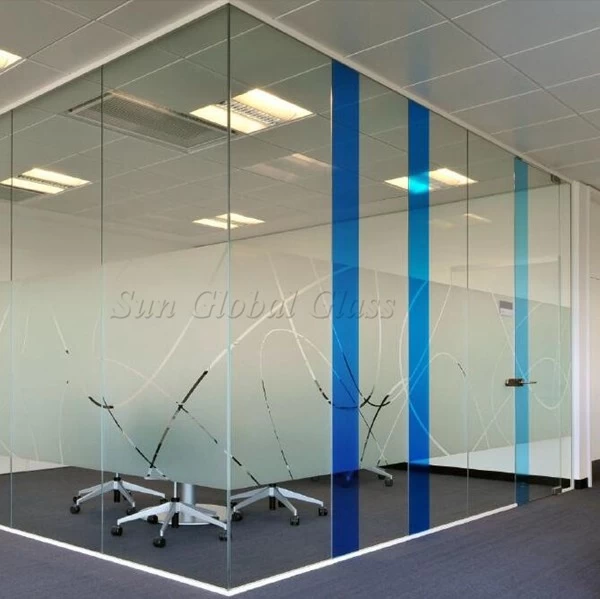 13.52MM Linum Printed Low Iron Tempered Laminated Glass Partition,664 Extra Clear  VSG ESG Safety Glass Wall