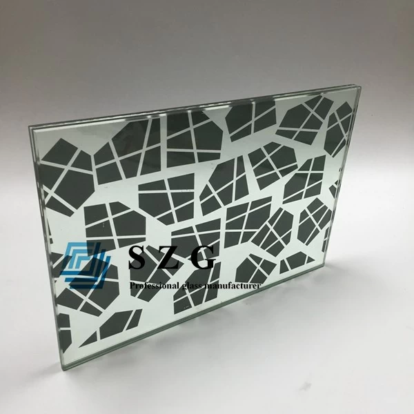 13.52mm silk screen laminated glass,6mm+1.52mm pvb+6mm silk screen laminated glass,664 silk screen printing laminated glass