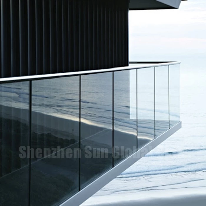 17.14mm toughened laminated glass balcony railing, 88.3 outdoor glass railing, 17.14mm esg vsg tempered glass for railing