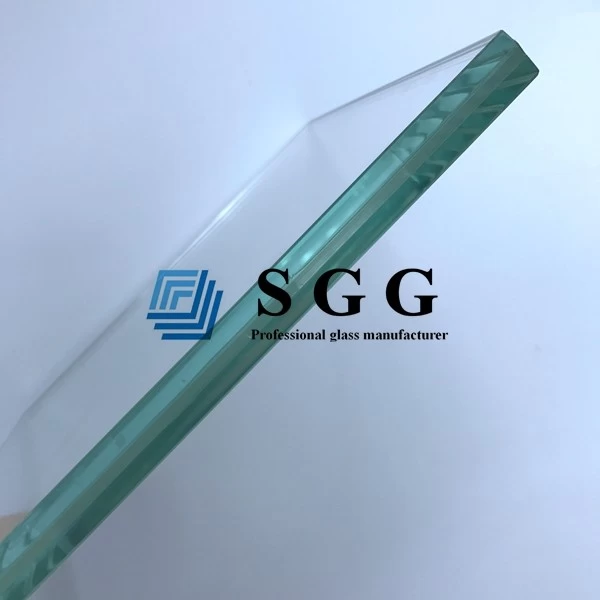 17.52 mm Super White SGP templado vidrio laminado, 8 mm + 1.52 SGP película centinela + 8 mm huracán prueba ultra claro vidrio de seguridad