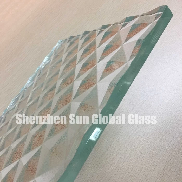 19mm diamond engraving glass,3/4 inch diamond groove glass,19mm diamond carved glass