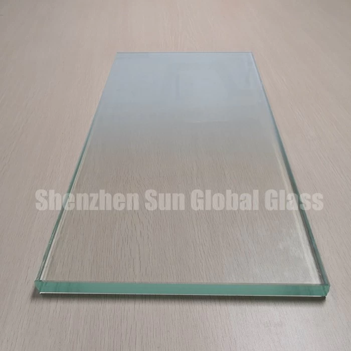 Vidrio laminado templado con gradiente blanco bajo en hierro de 21.52 mm, 1010.4 panel de vidrio laminado endurecido con gradiente ultra claro, 10 + 1.52 + 10 gradiente extra claro ESG  VSG vidrio