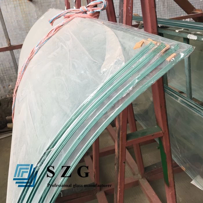 21.52mm super clear curved laminated glass,10.10.4 extra clear bent laminated glass,10mm+1.52mm ultra white bend laminated glass