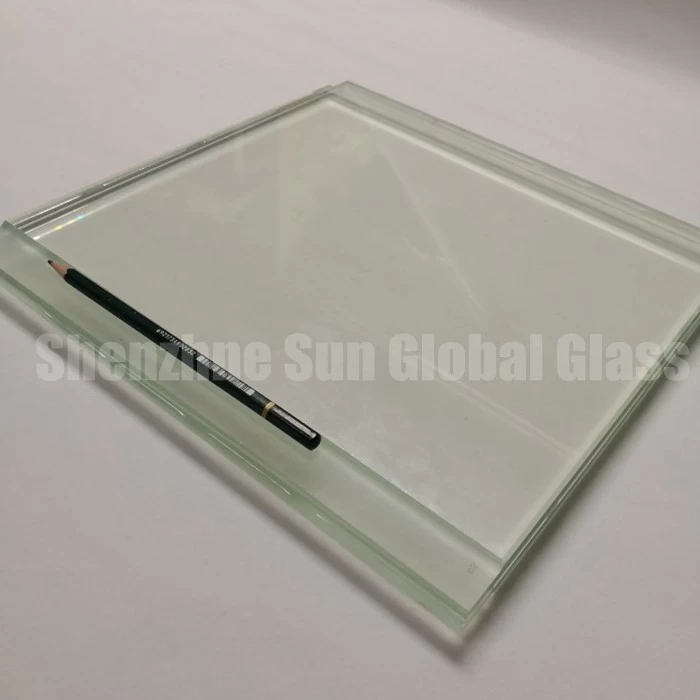 21.52mm ultra clear tempered laminated glass with stepped edge, 10+1.52 PVB+10 low iron tempered laminated glass price, stepped edge 1010.4 extra clear ESG VSG