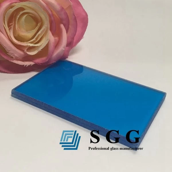5mm+5mm dark blue PVB laminated glass,551 dark blue PVB laminated glass,deep blue pvb laminated glass
