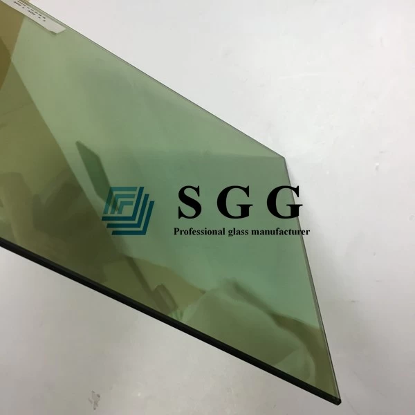 5mm dark green reflective tempered glass, 5mm green reflective coating toughened glass, 5mm dark green reflective solar control tempered glass