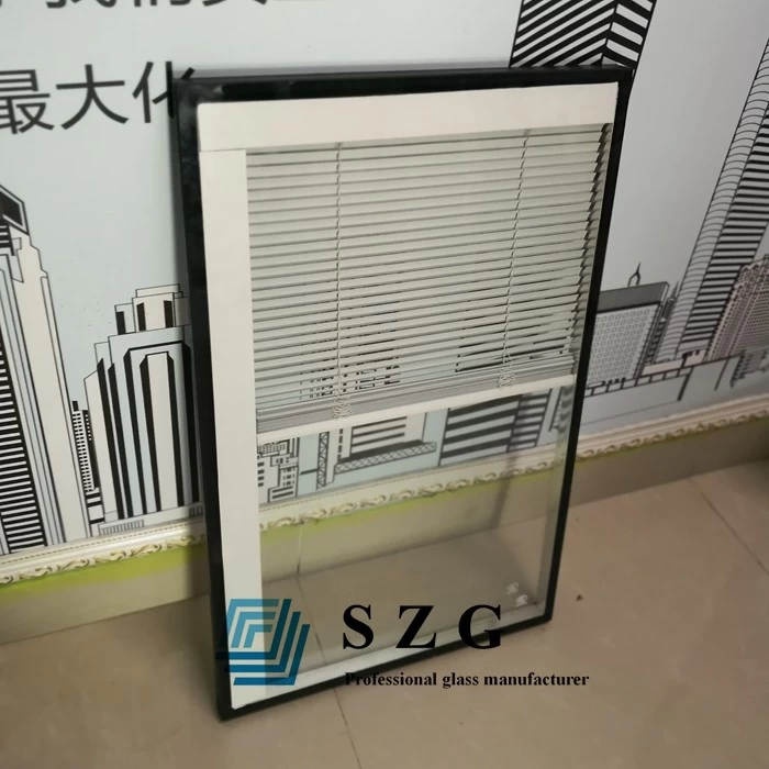 6mm+19a+6mm insulated blinds glass, 6mm+6mm louver insulated glass, shutter hollow glass for window