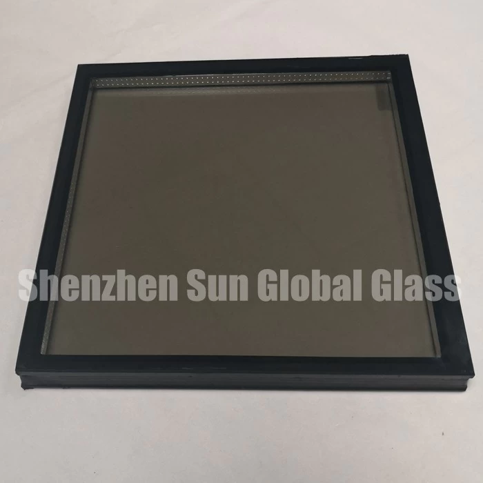 6mm+6mm bronze tempered insulated glass, 6mm+12A+6mm bronze ESG IGU, 24mm brown double glazed glass