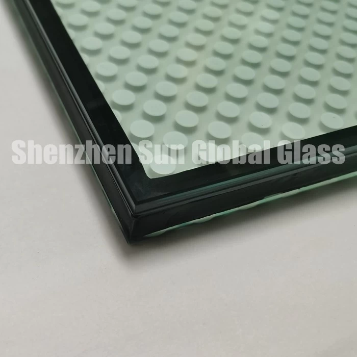 8mm low iron printed tempered glass+12A+11.52mm low iron tempered laminated glass, 31.52mm ultra clear tempered glass with dots printing IGU, 8mm extra clear printed toughened glass+12mm spacer+55.4 extra clear ESG VSG double glazing