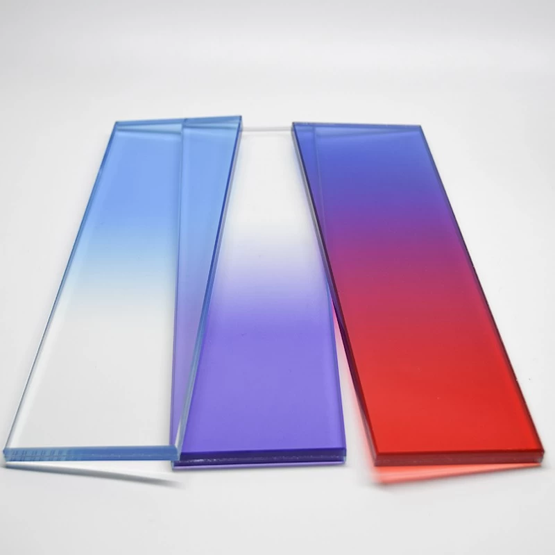 China Manufacturer Tinted Colorful CE certification Laminated Toughened Gradient Partition Glass