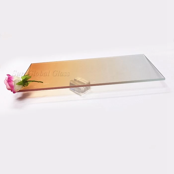 vidrio laminado PVB impreso en color personalizado, vidrio laminado templado impreso digitalmente bajo en hierro degradado, vidrio templado endurecido ultra claro impreso en vidrio laminado intercapas PVB