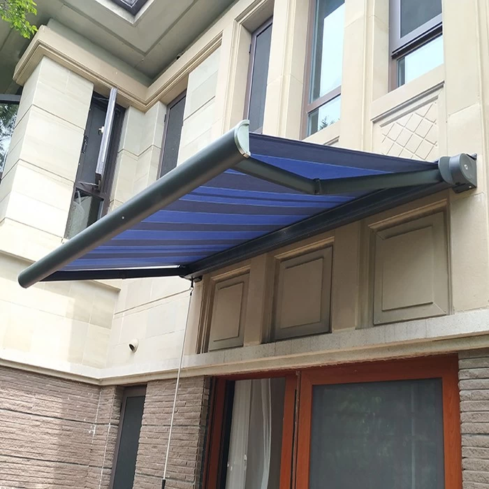 electric full cassette retractable awning, full cassette folding arm awning canopy, automatic motorized retractable patio awning