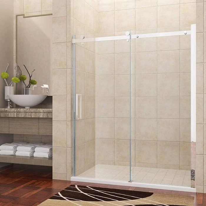 frameless sliding glass bathroom shower door, 10mm tempered glass sliding glass shower enclosure, custom toughened glass shower screen