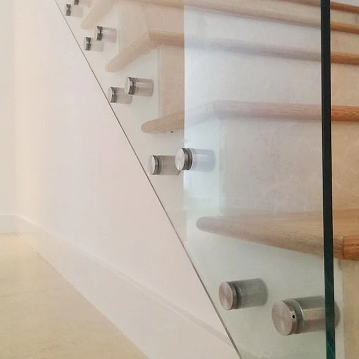Sistema de barandilla de vidrio de cristal de acero inoxidable, barandilla de escaparate de vidrio templado sin marco de 10 mm, vidrio y pasador montado en la pared para balaustrada