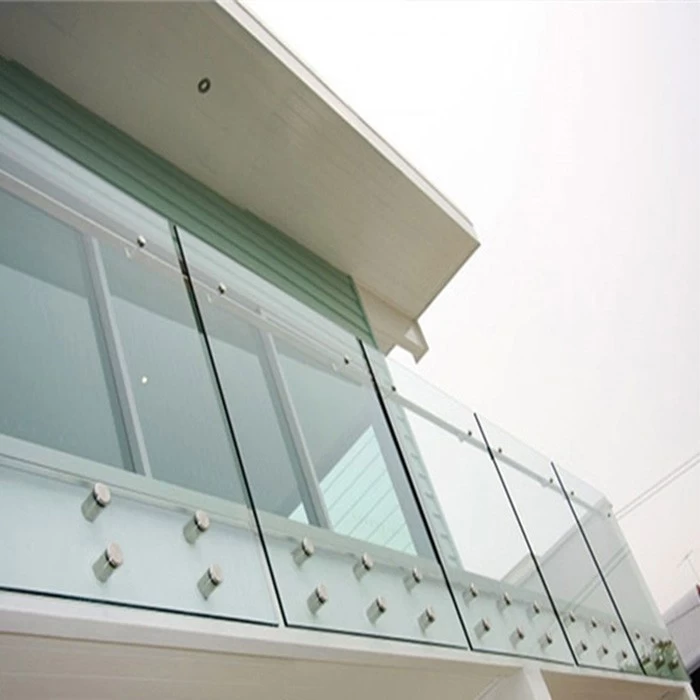 stainless steel standoff glass railing system, frameless 10mm tempered glass standoff railing, glass and wall mounted pin for balustrade