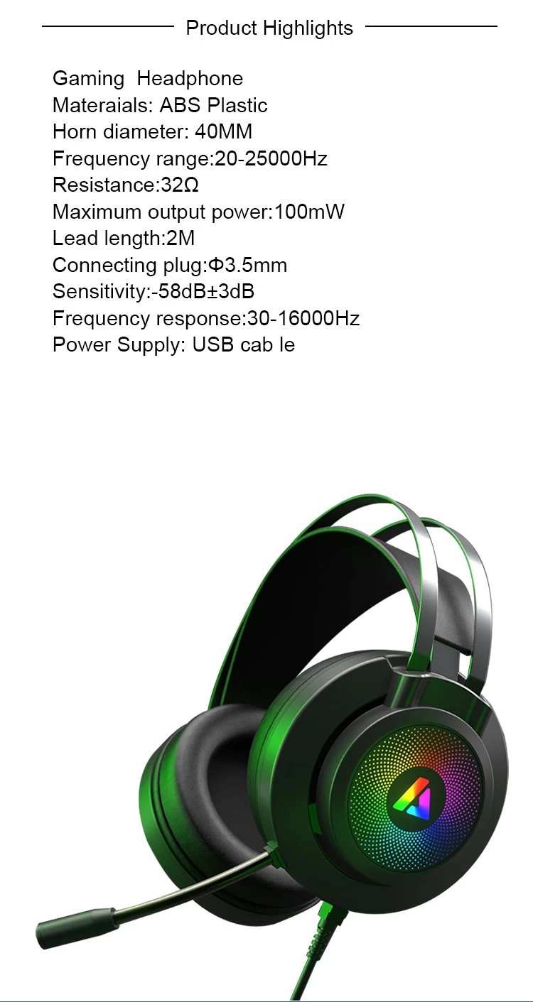 China supplier gaming headphones with mic