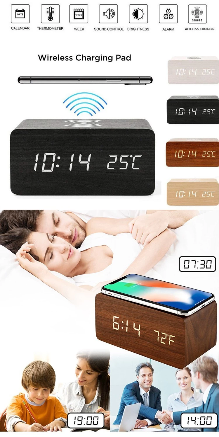 wireless charging alarm clock