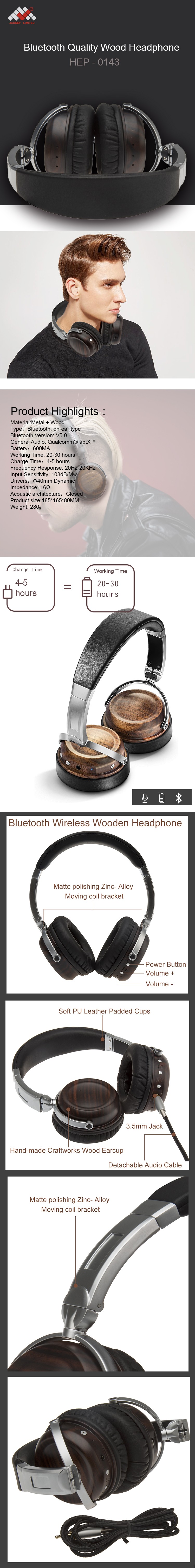 Wood Bluetooth Headphones