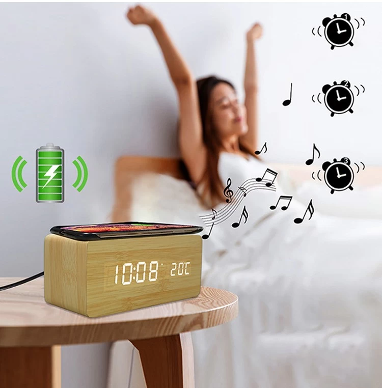 Alarm clock with phone charger