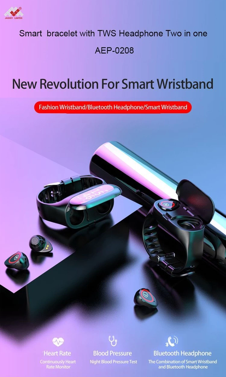Smart Wristband With Wireless Earbuds