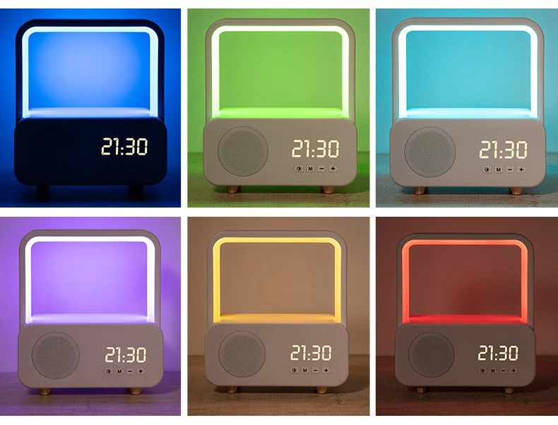 Clock Bluetooth Speaker with Colorful Lights NSP-0269