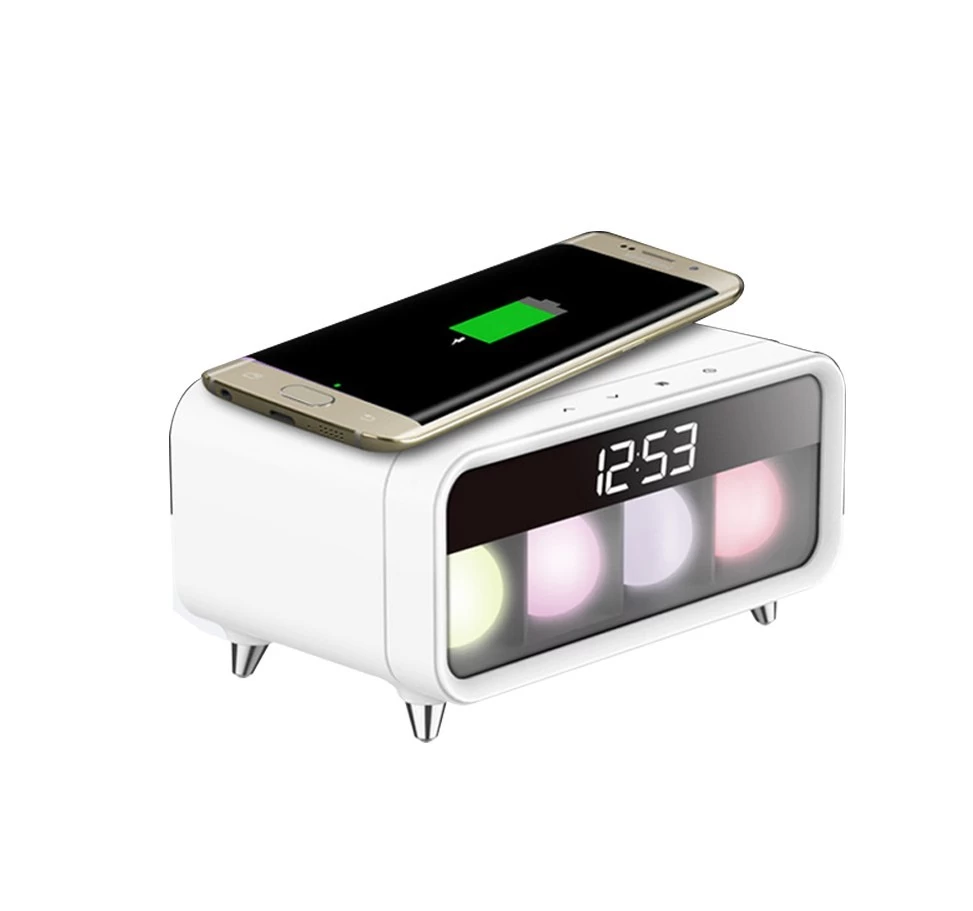 Clorful light with wireless charger and clock EG0170