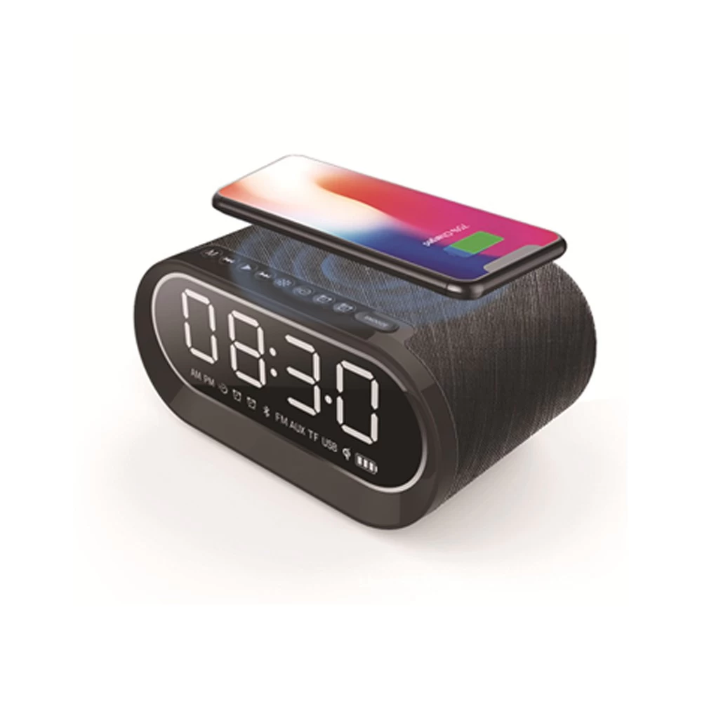 Clock Bluetooth Speaker With Wireless Charger NSP-0225