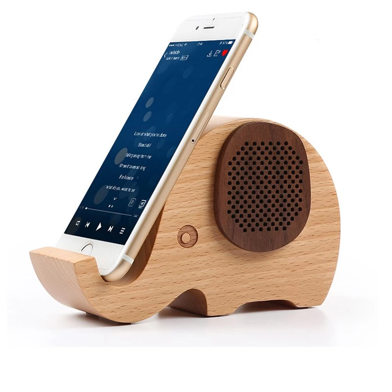 Wooden Bluetooth Speaker With Mobile Stand