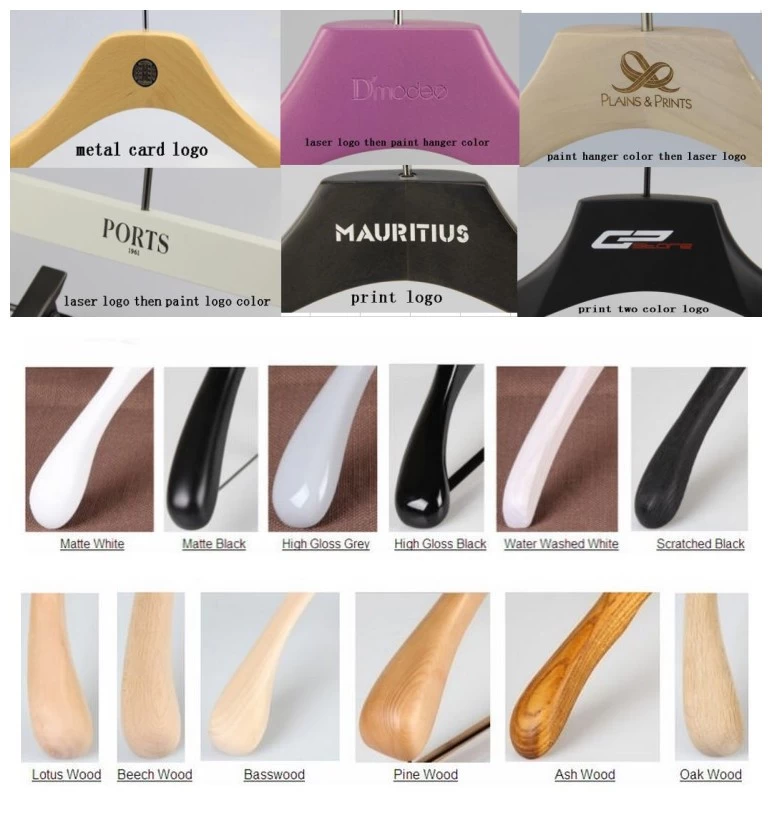 buena calidad ropa de mujer percha de madera con láser logo china percha  proveedor