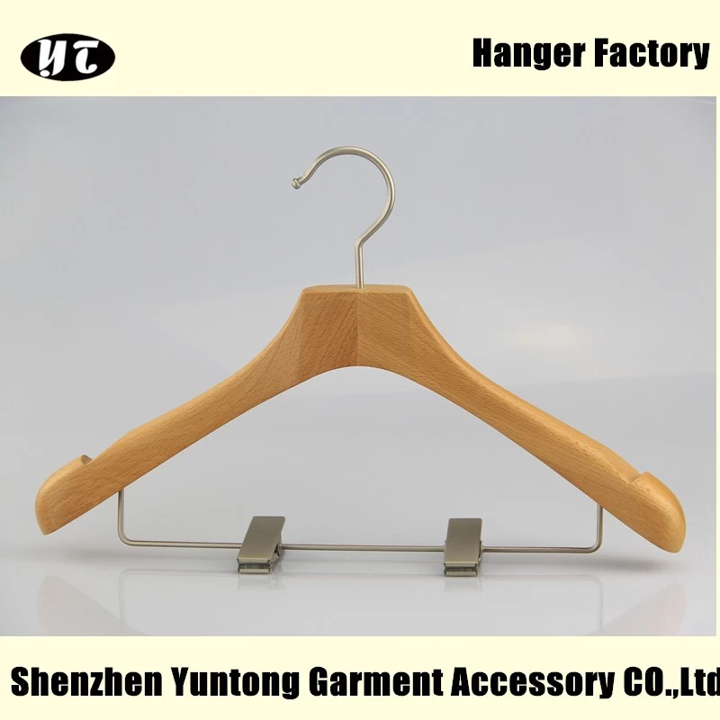 China Fashion beech wooden coat hanger women wood hanger China manufacturer
