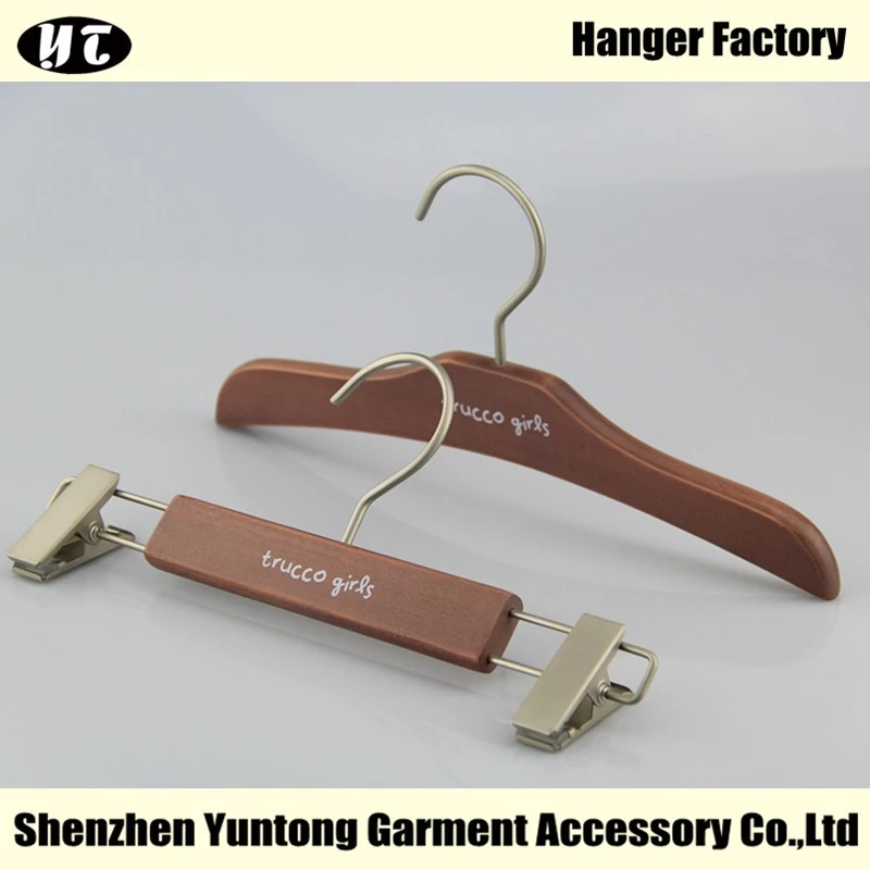 China KSW-002 hot sale children top hanger wooden pants hanger for baby manufacturer