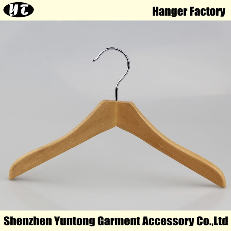 China KTW-001 natural wooden children shirt hanger high end clothing hanger manufacturer