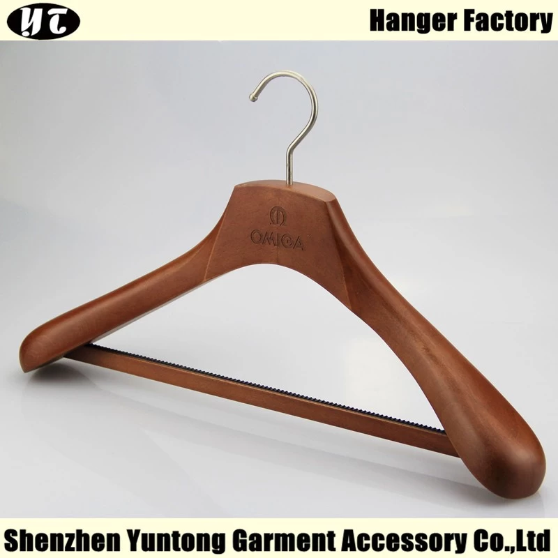 China Mannen kleding high-end beukenhouten hanger met vergrendelingsstang China leverancier fabriek [MSW 015] fabrikant