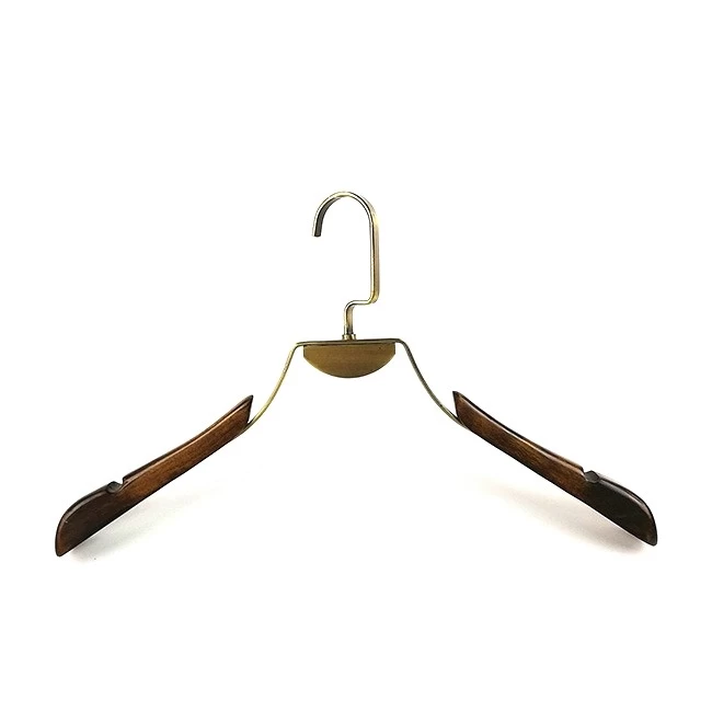 China New design clothes wooden  and metal hanger China hanger supplier [SWT-037] manufacturer