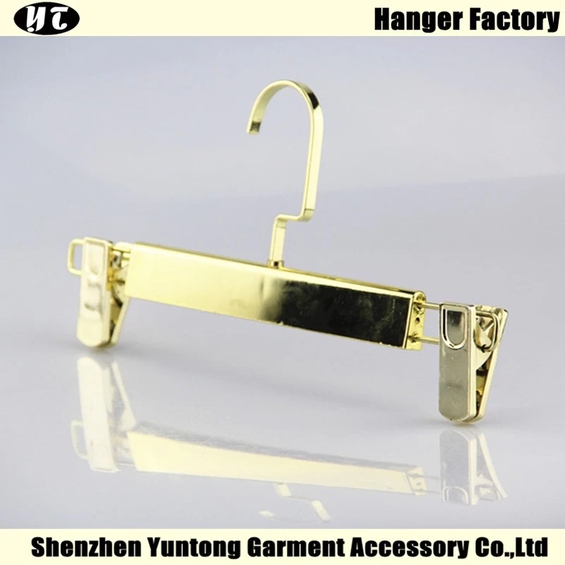China PBE-001 goud kleur plated plastic broek hanger fabrikant