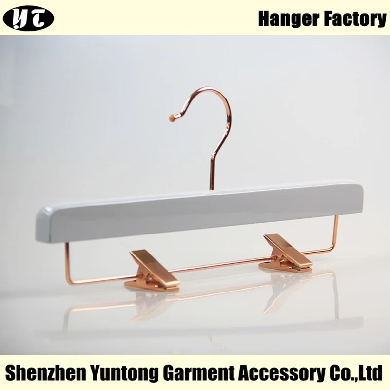 China WBW-001 Beautiful China hanger factory white wooden pants hanger for skirt manufacturer