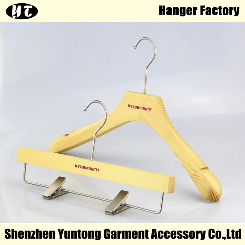 China WSW-008 China hanger supplier women suit clothes wooden hanger with natural finish manufacturer