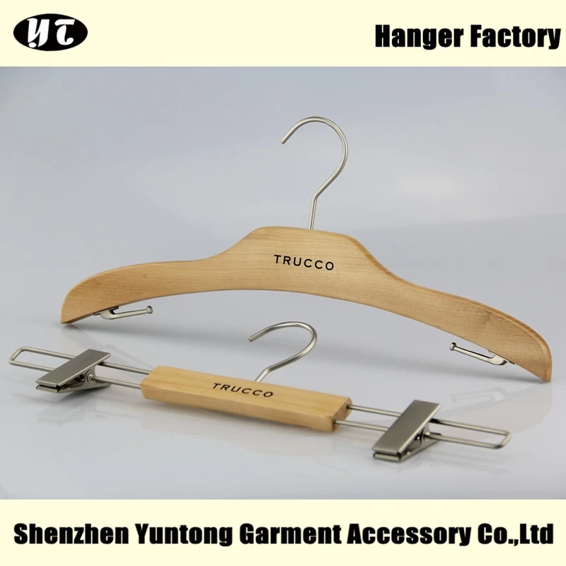 China WSW-011 Good quality display wooden hanger clothes hanger manufacturer